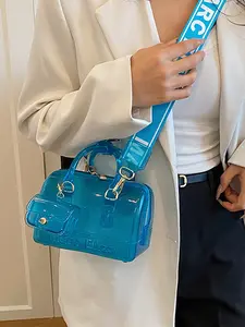 Fashionable 2026 Summer New PVC Transparent Jelly Handbag, Women's Mini Crossbody Bag with Earphone Pouch, Multiple Colors Available, Ideal for Students