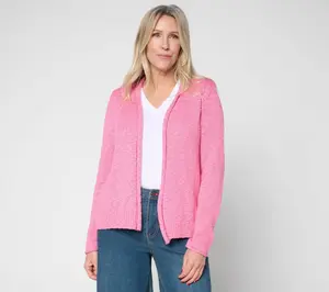 Belle by Kim Gravel cotton blend Sweater_ Slub Cropped Cardigan