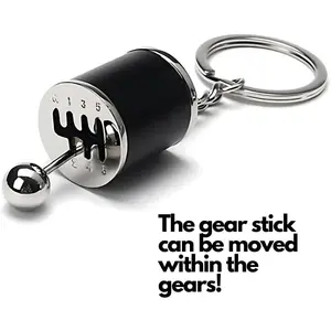 5pc Car Lovers Key Chain Set - Manual Gear Shifter | Wheel Rim | Spanner | Turbo | Brake Disc Keychain | Auto Enthusiast Gift Set | Car Truck Bike | Parts Keyring