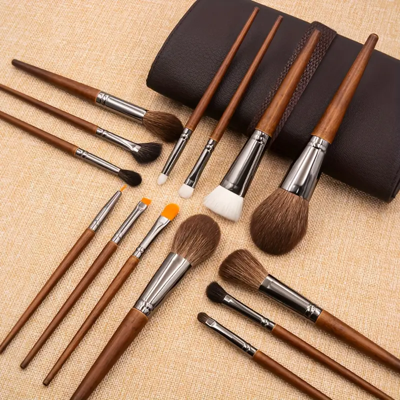 14pcs makeup brush set,super soft animal hair high-end makeup tools face and eyes foundation brush concealer brush professional