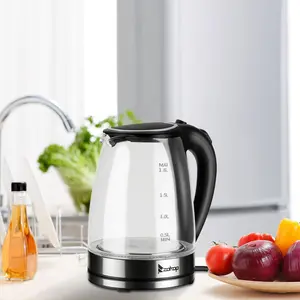 ZOKOP Electric Kettle , 1500W Wide Opening ,1.8L Glass Tea Kettle & Hot Water Boiler.