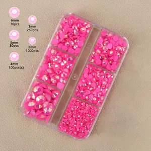 1560pcs Resin Set, Multicolor Flatback Gems, Iridescent Glitter Rhinestones for DIY Nail Art & Phone Case Decoration, Versatile Craft Supplies