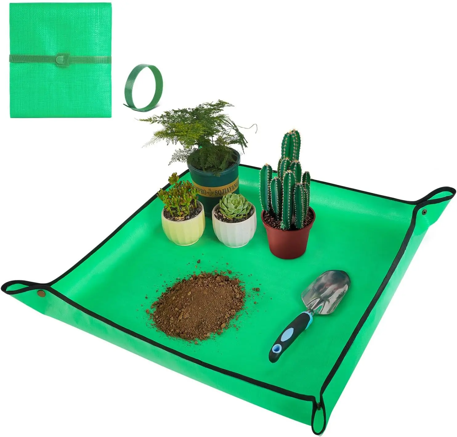 27 x 27 Inch Plant Repotting Mat, Foldable Potting Tray for Indoor Gardening, Transplanting and Soil Mess Control