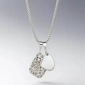 ClayandChloe HARD TIMES AMULET NECKLACE with Textured Pendant and Box Chain for Everyday Wear