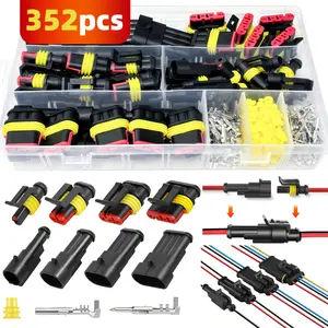 352-Piece Heavy-Duty Car Electrical Connector Terminal Set, Color-Coded Wires, Male/female Connectors, Fits Cars Trucks Boats Rvs