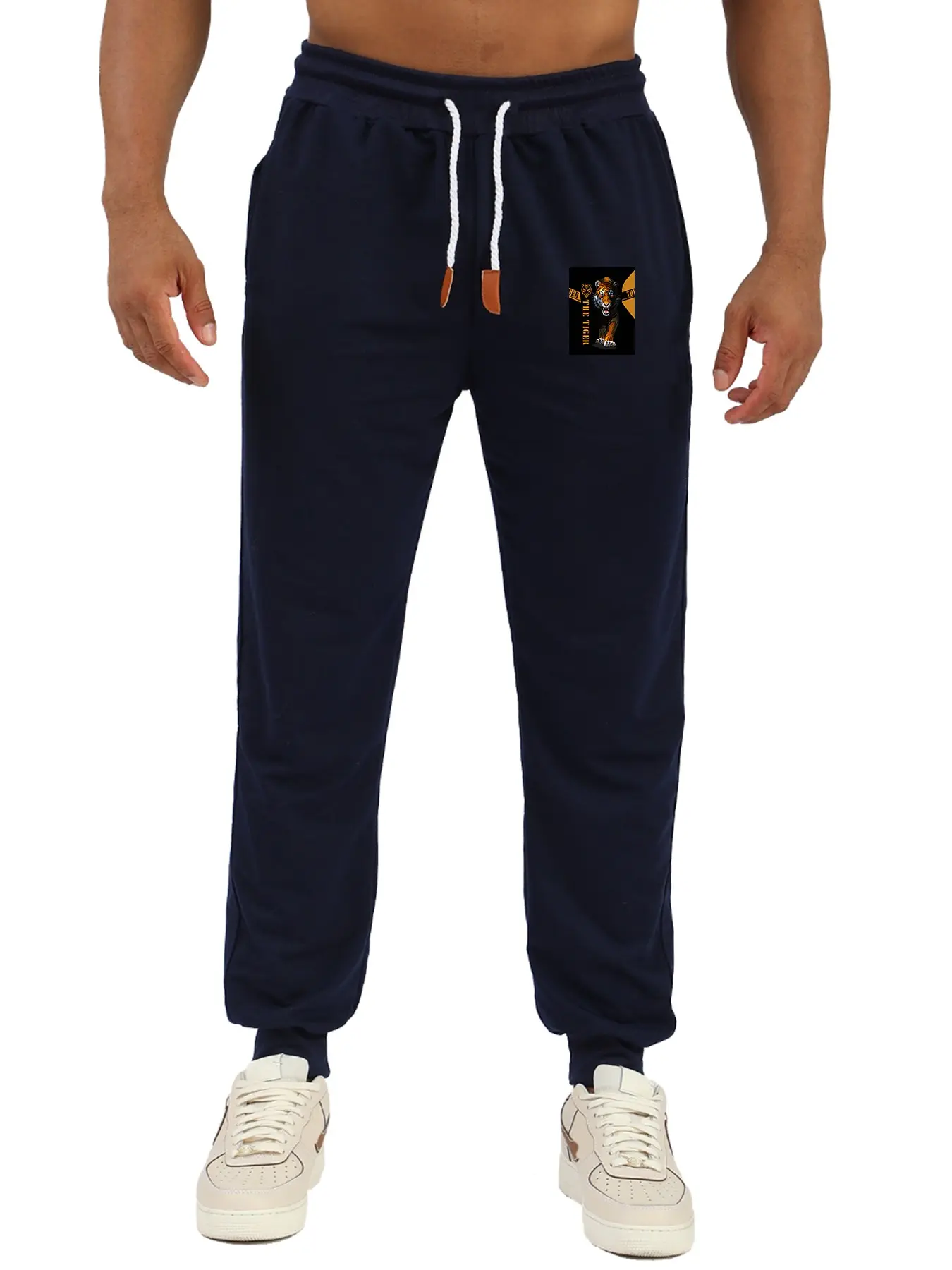 Spring & Fall New Ankle Cuff Pants for Boys, Printed Teenage Sports Pants, Trendy Loose Fit Versatile Slimming Casual Pants