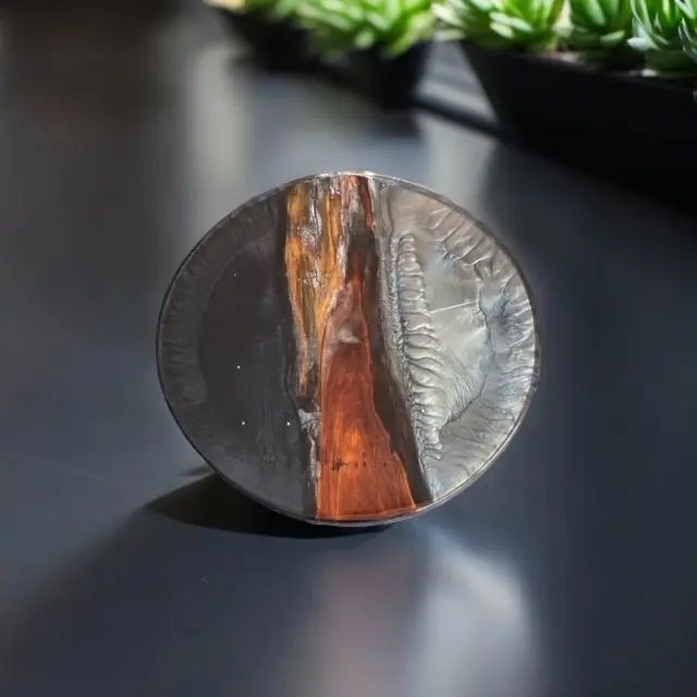 The Crafted Edge Handcrafted River Table Tabletop with Live Edge Wood and Resin