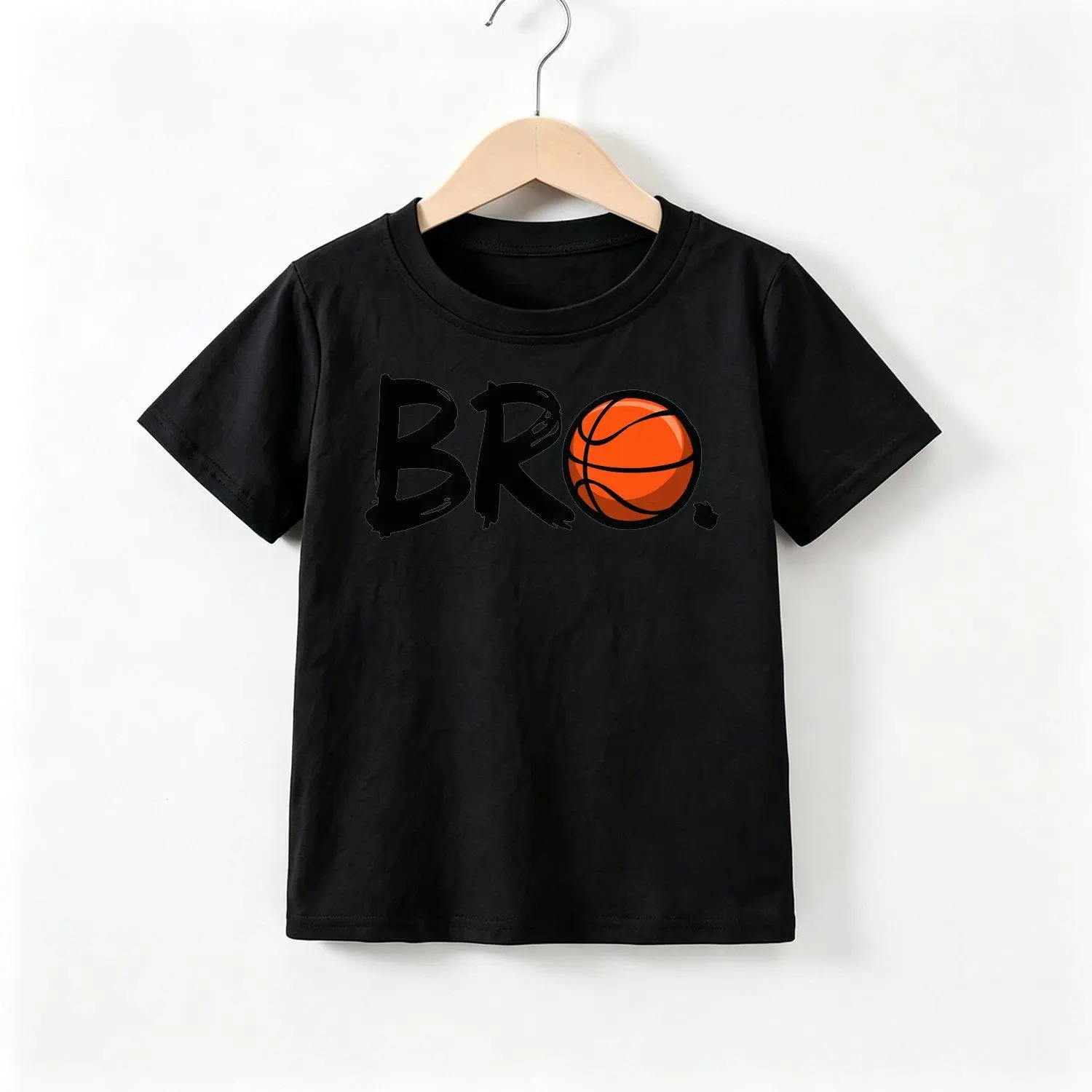 Boys' Basketball Graphic T-Shirts - Kids' Crewneck Short-Sleeve Athletic Summer Clothes, Classic Vintage-Inspired Casual Streetwear Sport Print Tops
