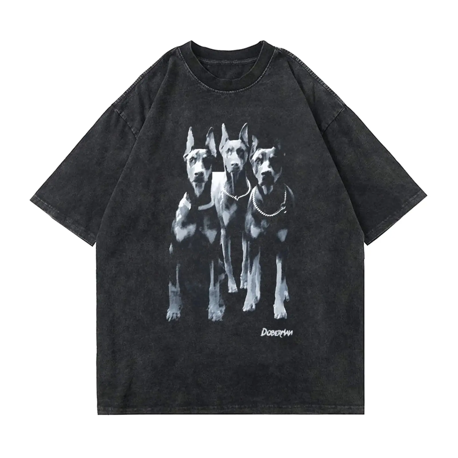 Aelfric Eden Graphic Tees Men Oversized Doberman Shirt Streetwear Casual Summer Tops T-Shirt Unisex