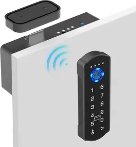 Bestkid Baby Proofing Smart Cabinet Locks Fingerprint Drawer Locks Hidden Adhesive Code Keypad RFID Bluetooth Keyless Lock for File Kitchen Cupboard Closet Liquor Vertical