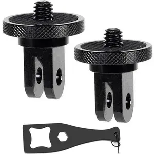Aluminum Camera Tripod Adapter 1/4"-20 Conversion Adapter Mounts Compatible with Gopro Action Cameras Insta360 and Other Standard 1/4 Accessories, Quarter Inch Mount Adapter (Type AA)