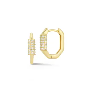 CZ Screw Huggie Earring