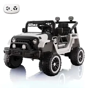 12V 4x4 Kids Electric Jeep Ride On, Remote Control Toy Car with LED Lights & Music, Powerful Off-Road Design, Single Seat Ride-On Truck for Kids 3-8, Best Birthday/Christmas Gift