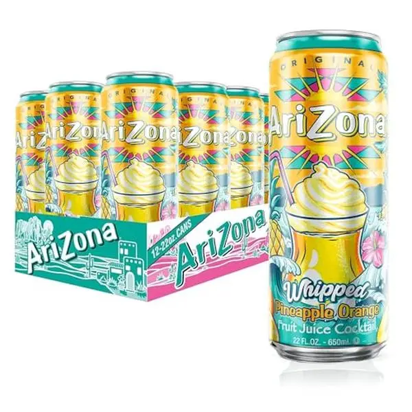 AriZona Whipped Pineapple Orange |Fruit Juice Cocktail | 22 Fl Oz (12 Pack)