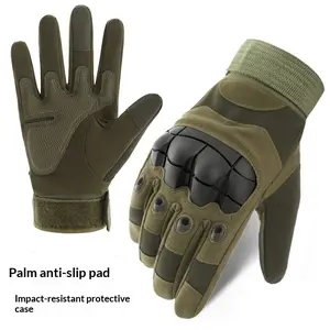 Tactical Gloves for Men Women, Soft Shell Full Finger Gloves with Protective Palm Pads, Touchscreen Non-Slip Gloves for Combat Training Military Airsoft