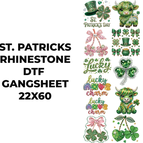 ST PATRICKS RHINESTONE DTF GANGSHEET FOR SHIRTMAKING