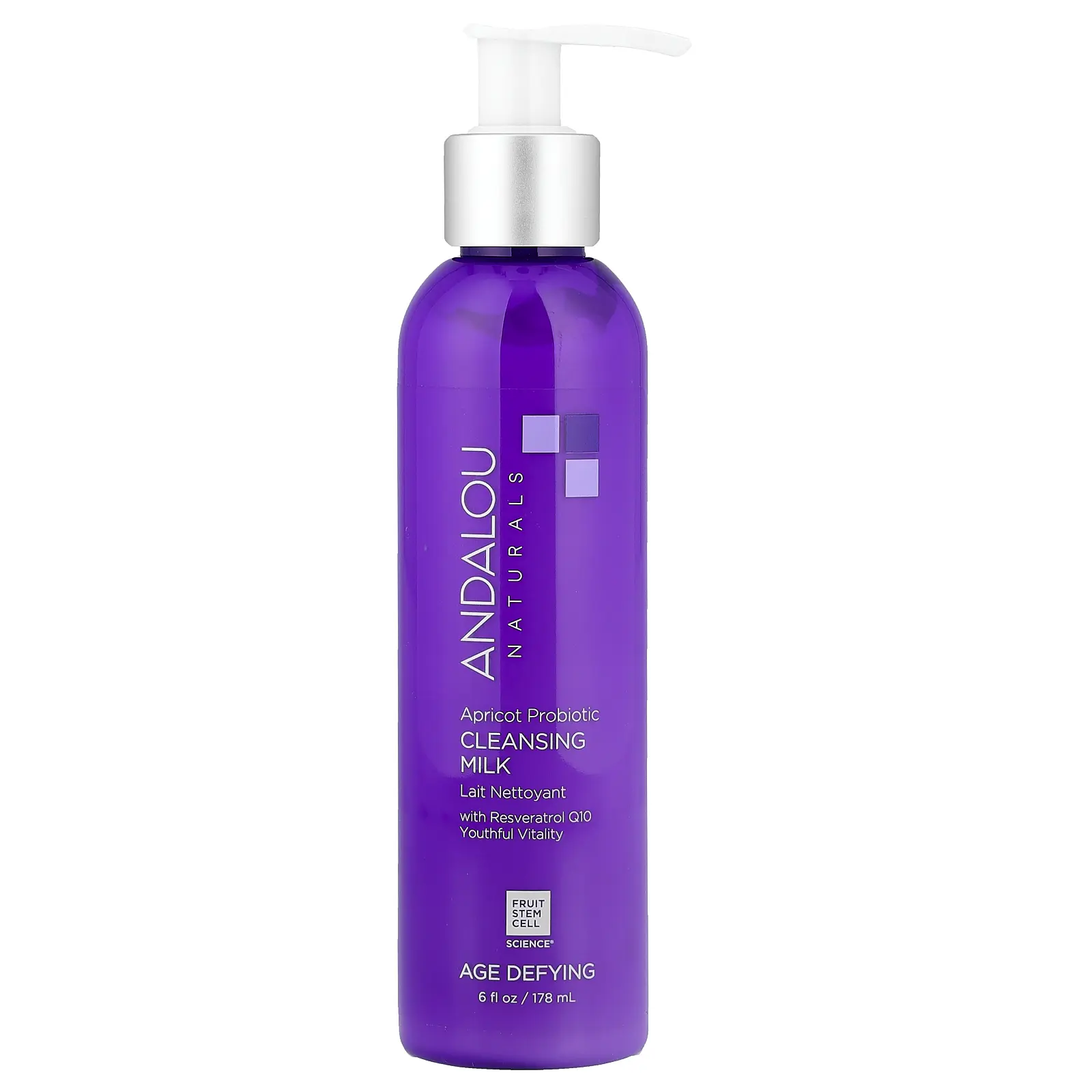 Andalou Naturals Cleansing Milk, Apricot Probiotic, Age Defying, 6 fl oz (178 ml)