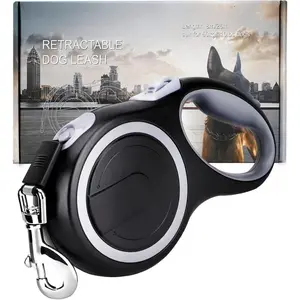 26Ft Retractable Dog Leash, Heavy Duty Great Leash for Dog up to 110 lbs, Anti-Slip Rubberized Handle, One-Handed Brake, Strong Nylon Tape, Tangle Free