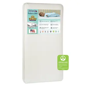 Kolcraft Pediatric 800 Extra Firm Ultra Deluxe, 80 Coil Baby Crib and Toddler Mattress, White