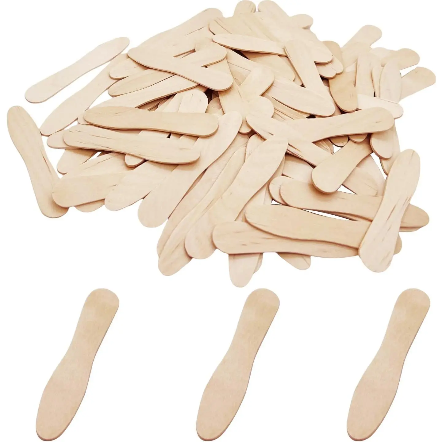 200 count 3 Inch Mini Wooden Spoons, Disposable Small Tasting Spoons, Biodegradable Compostable Birchwood