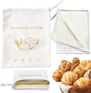 Beeswax Bread Bags for Sourdough Reusable Organic Linen Bread Bag for Homemade Sourdough Eco-Friendly Food Storage Cloth Bag Freezer-Friendly Freshness Preservation cake boxes Halloween Multi-Shaped Cookie Cutters Set