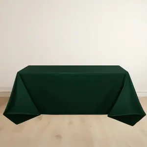Scuba Rectangular Tablecloth 90"x132" Hunter Emerald Green - Seamless Table Cover