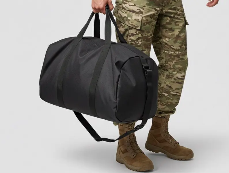 80L Military Nylon Outdoor Duffel Bag, 21"x14" Foldable Single Compartment Utility Luggage, Lightweight Heavy-Duty Bag for Gym, Camping, Weekend Trips