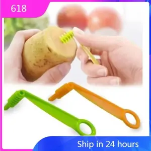 Stainless Steel Plastic Rotate Potato Slicer Twisted Potato Spiral Slice Cutter Creative Vegetable Tool Kitchen Gadgets