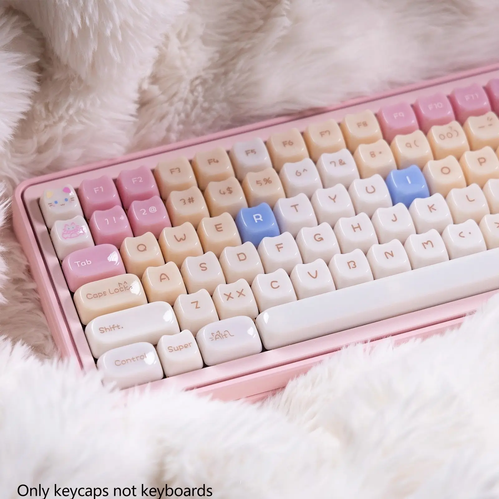 Cute Cat Head Shaped Keycap in, Ragdoll Design with Smooth Surface, Durable Pc Material, 148 Keys, Mx Mechanical Switch Compatible for Gaming and Office Keyboards Keyboard Keycaps