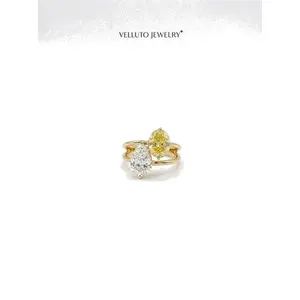 Lumiere Duo Ring Ring Gold Tone Adjustable Exquisite Versatile Radiant