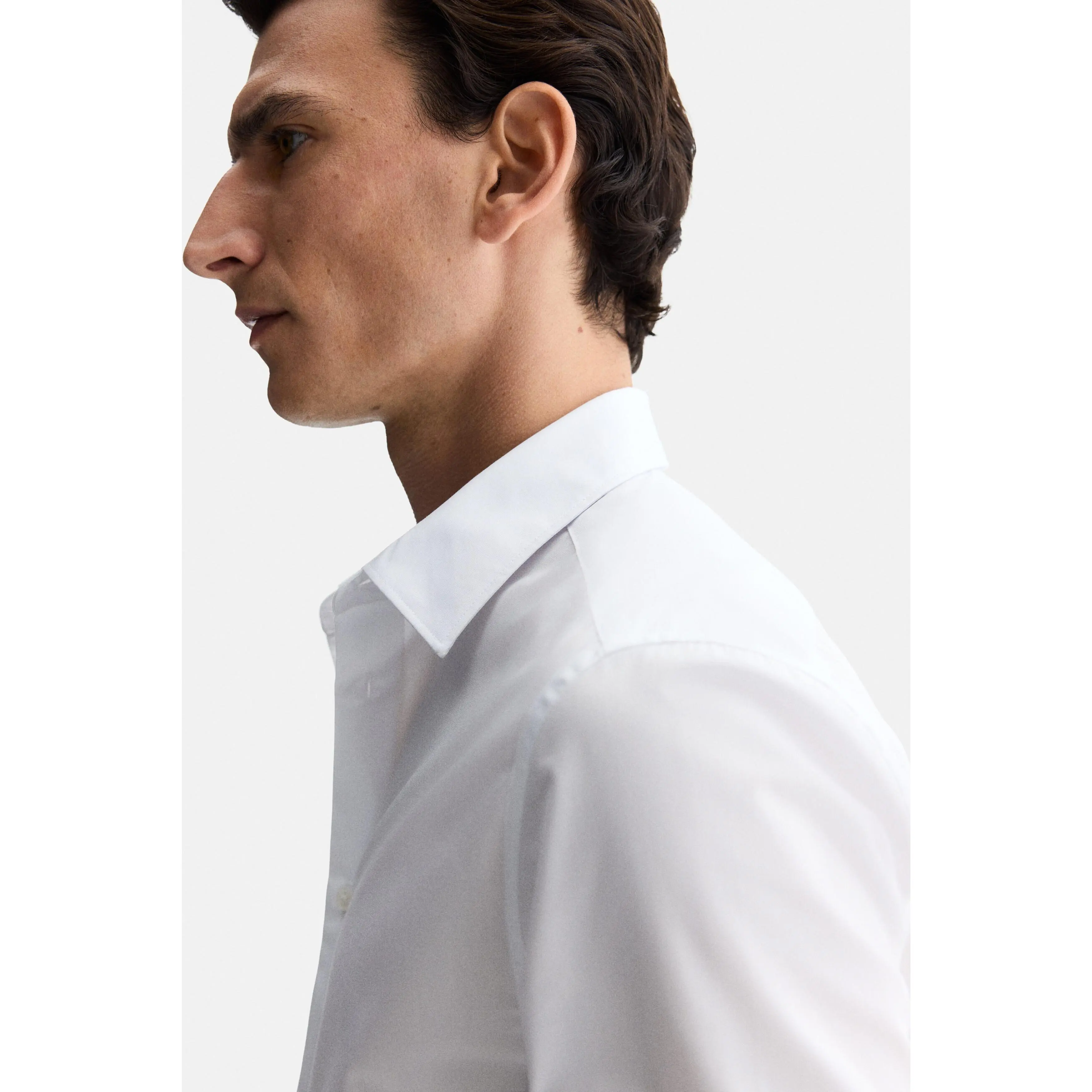 green emerald velvet dress H&M White Button Down Slim Fit Dress Shirt – Recycled Threads main image 0