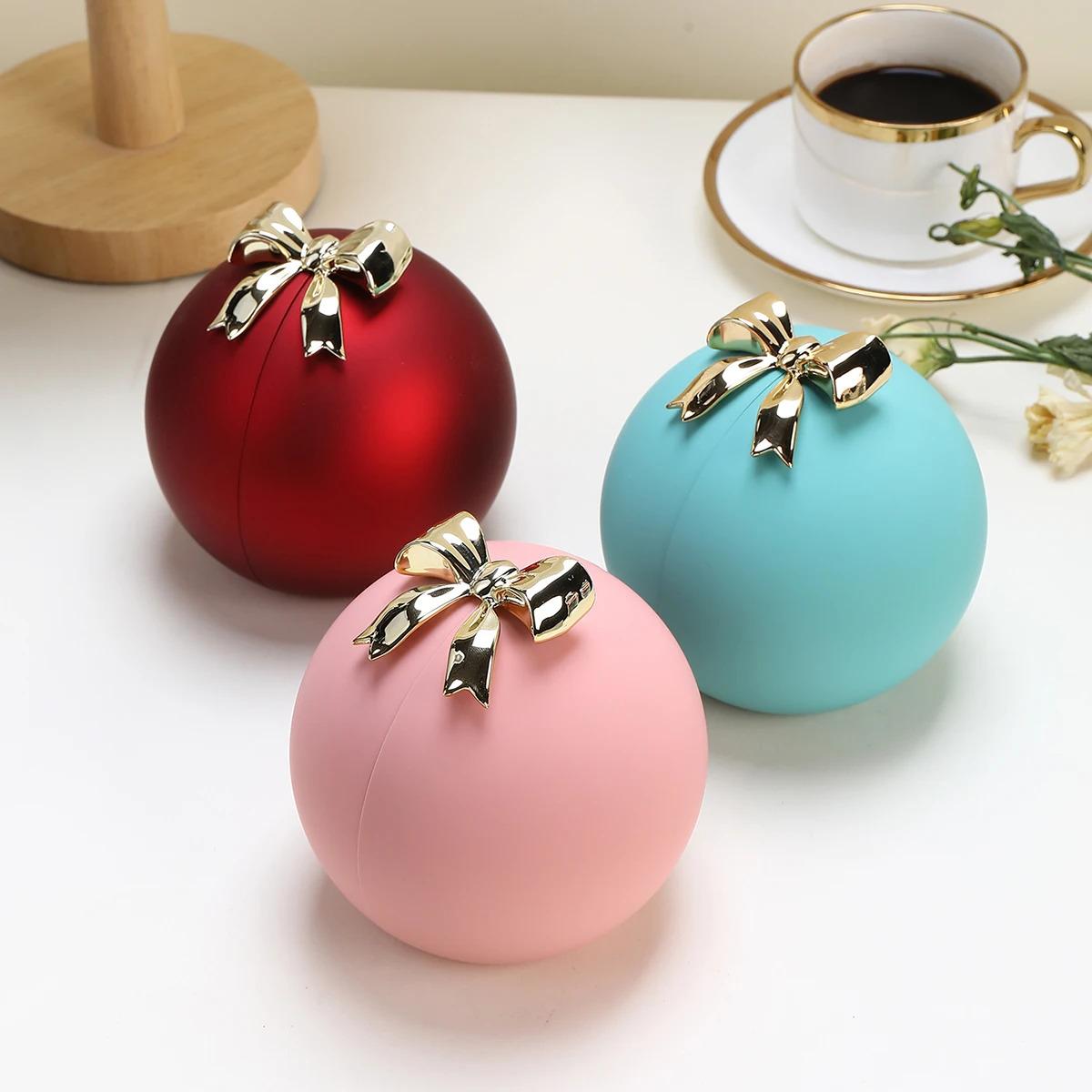 Round Bow Preserved Eternal Rose Gift Box Necklace Ring Pendant Jewelry Storage Box Valentine's Day Engagement Propo