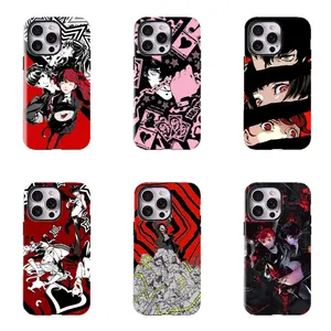 Phantom Thieves Dark Anime Phone Case - Persona Series, Red and Black Trendy Collage Style, Shockproof Protective Cover for iPhone 16/15/14/13/12/11/17 ProMax Plus for Samsung phones, suitable for both men and women,  Perfect Gift for Women Men.A gift
