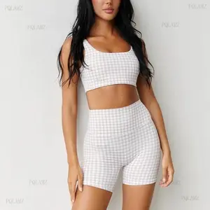 2025Yoga Printed Set for Women with Chest Pads, High Elasticity Sports Fitness Vest, High Waist Quick-Dry Yoga Shorts