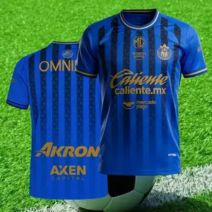 Chivas De Guadalajara Blue Away Soccer Jersey - Lightweight Short Sleeve Tops, Breathable Mexico Fan Sports Collectible Apparel