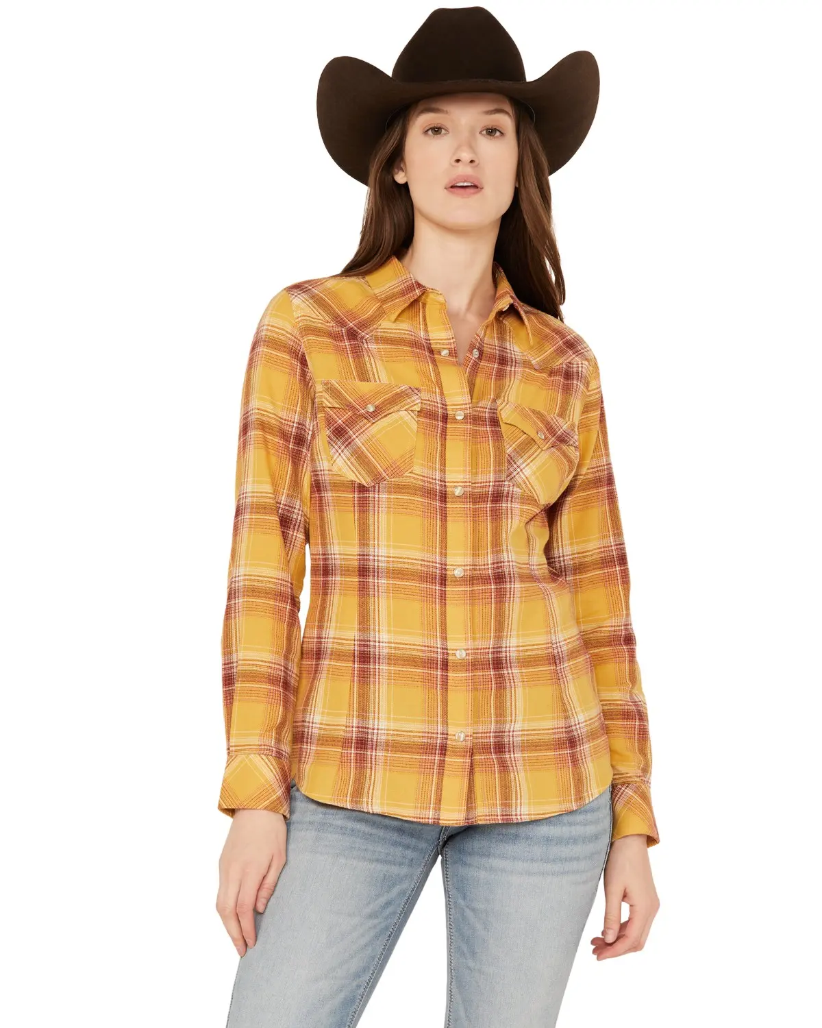 Wrangler Women's Retro Women'S Boot Barn Long Sleeve Snap Flannel Shirt - 112345100