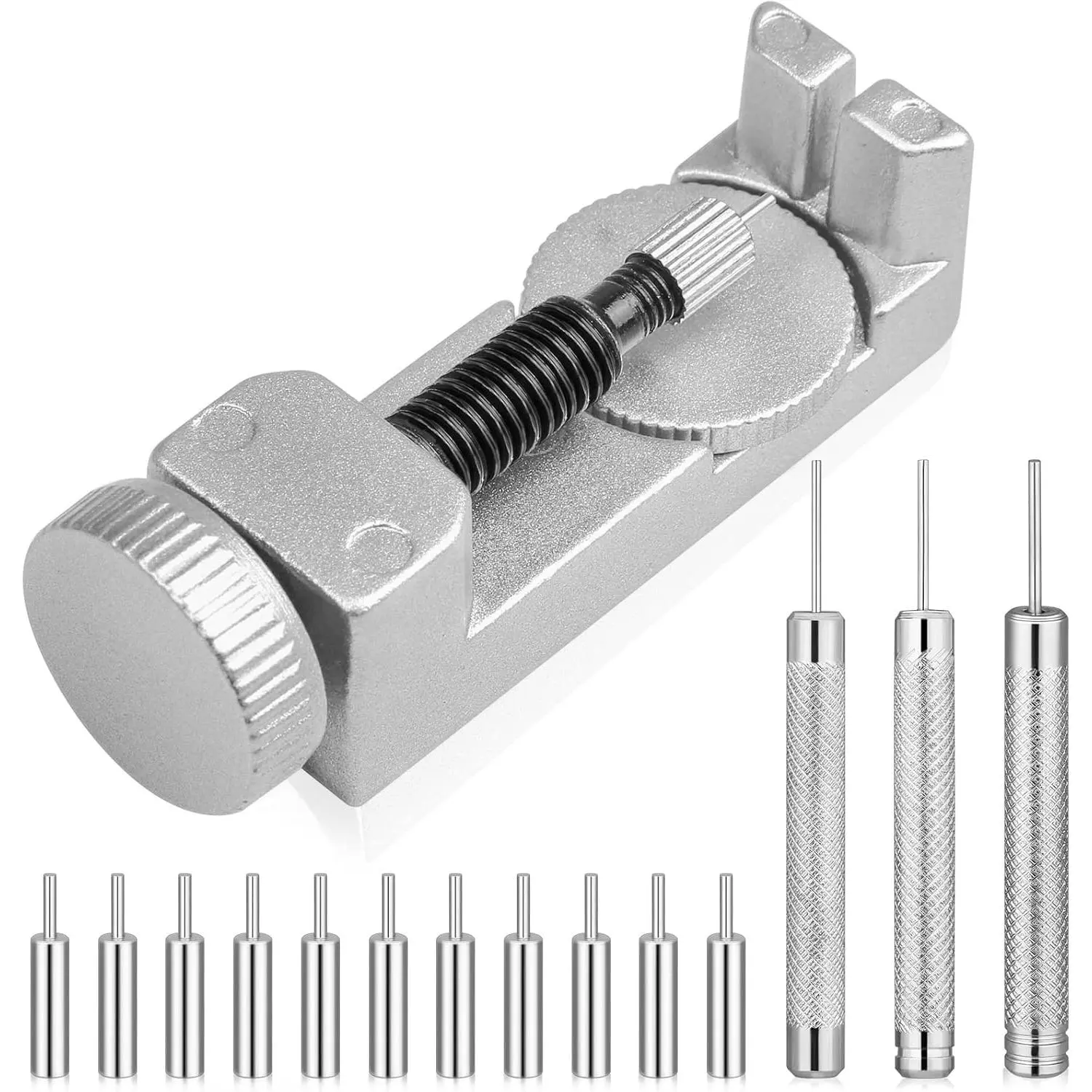 Watch Link  Kit,  Watch Pin  with 12 count Replacement Pins and 3 count Pin Punches for Watch Band Remover, Watch Bracelet Sizing, Watch Strap Adjustment and Watch Repair