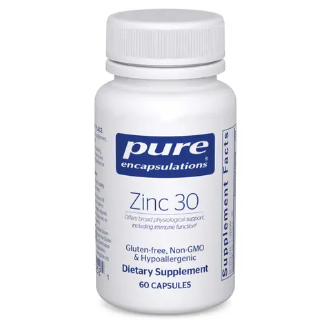 Pure Encapsulations Zinc 30 mg Dietary Supplement - 60 Capsules with Zinc Picolinate, Vitamin & Immune Mineral Supplements for Growth, Tissue Repair Support