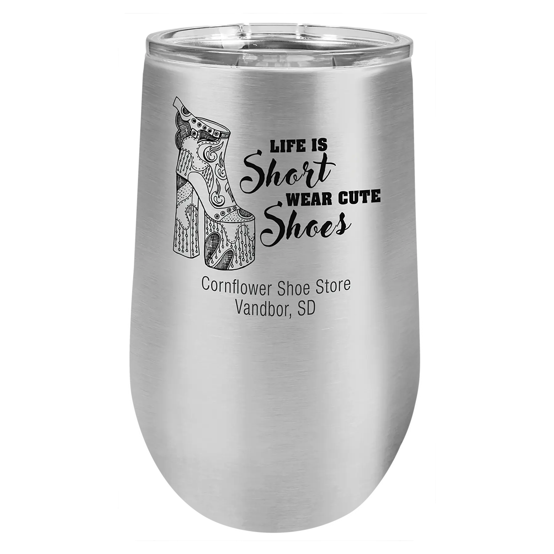 Vacuum Insulated Stemless Wine Tumbler - 16 oz. with Lid