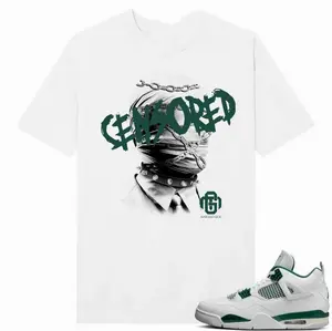 Jordan 4 Oxidized Green Sneaker Match Tees Shirt White Censored, Unisex Cotton Tee