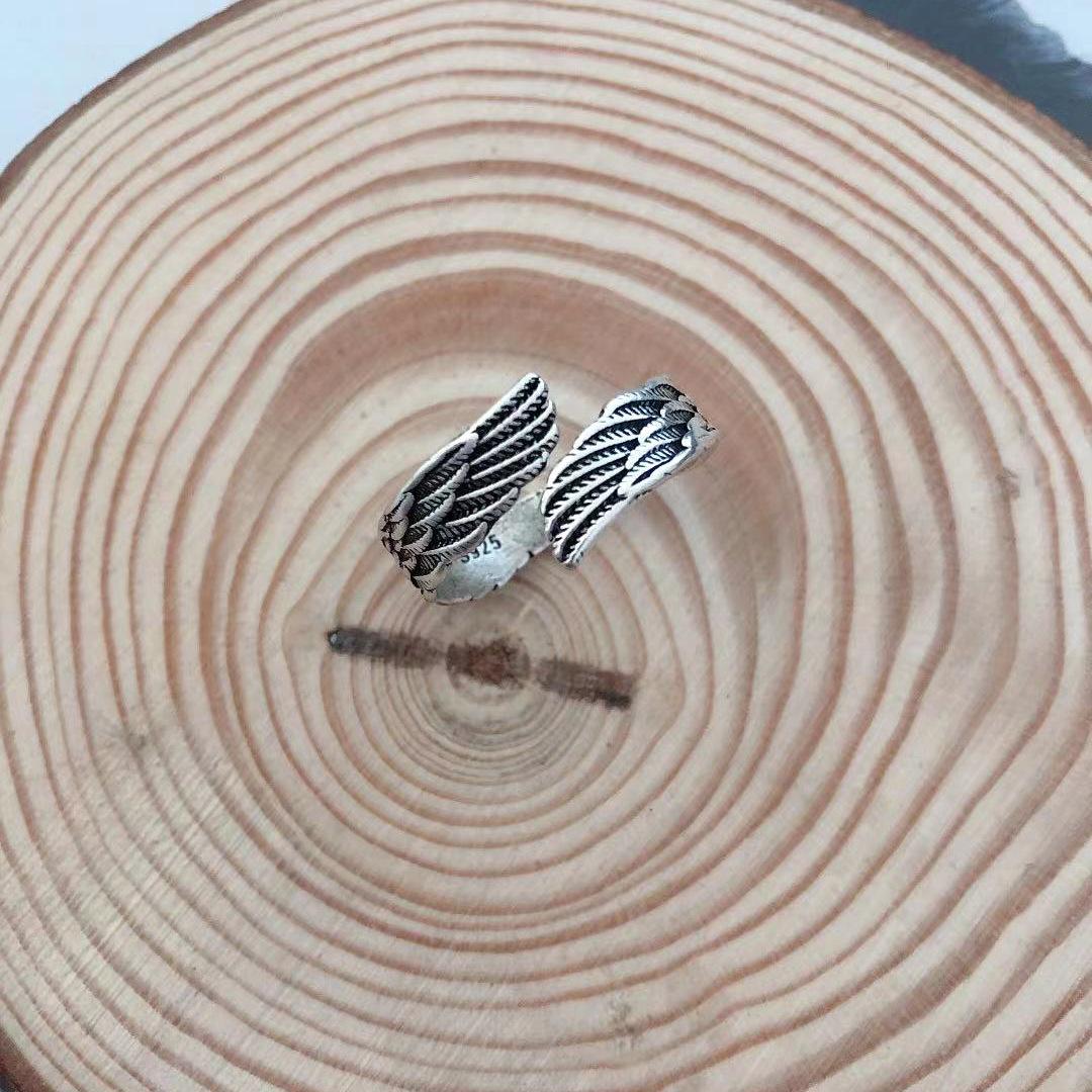 925 Sterling Silver Angel Wing Feather Aesthetic Rings for Women Luxury Jewelry Christmas Accessories with for You Jewelry Fashion Accessories Creative Gift