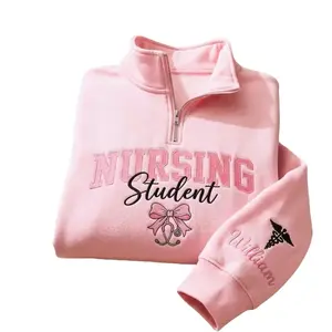 Embroidered Nursing Student Quarter Zip Sweatshirt, Custom Nurse Apparel, Future Nurse Gift
