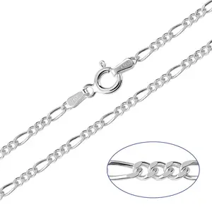 18” Figaro Necklace 2mm 925 Solid Sterling Silver
