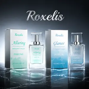 Roxelis Glamor Enchanted Cologne 50ml Men’s Perfume Spray with Mint Citrus, Patchouli and Sandalwood, Fresh Woody Scent for Daily Wear and Date Night