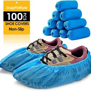 SnapFixMate 100Pcs(50 Pairs) Non-Woven Shoe Covers Disposable, Booties for Shoes Covers, Breathable | Durable | Boot Covers Non Slip, Fits Up to Size 13 US Men