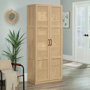 Sauder Miscellaneous Storage Cabinet with 2 Spacious Doors & 4 Adjustable Shelves for Linens & Supplies