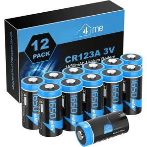 CR123A 3V , 1650mAh CR123A  10  Shelf Life, CR17345  with High Capacity for Flashlight Microphone Toys, Non-Rechargeable (12 Pack)