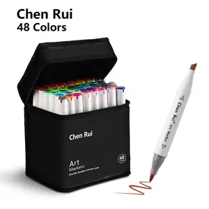 Multiple Colors Alcohol Markers Set, Dual Tip Markers, Double Tipped Chisel & Brush Markers for Adults Coloring, Refillable Ink Art Supplies for Students