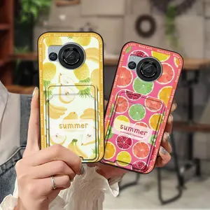 Graffiti Back Cover Phone Case For Sharp Aquos R8/SH-52D/R8S Cover Durable Shockproof Fashion Design Soft case Card bag TPU Cartoon Full wrap Cute Anti-dust Silicone Card sleeve