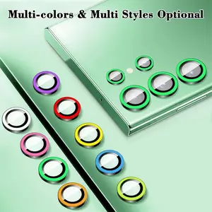 Night Light Luminous Metal Ring Glass Camera Lens Protector For Samsung Galaxy S24 S25 Ultra S24Ultra Lens Film Cover